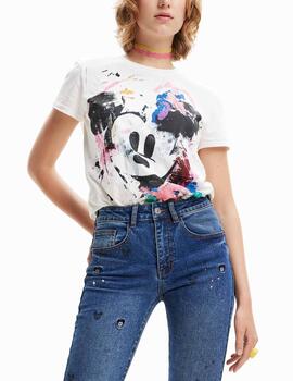 Camiseta Desigual Mickey Crash blanco