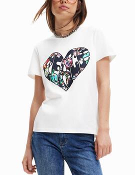 Camiseta Desigual Peace blanco