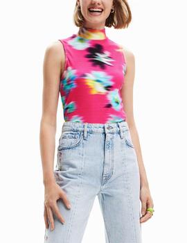 Camiseta Desigual Flor fucsia