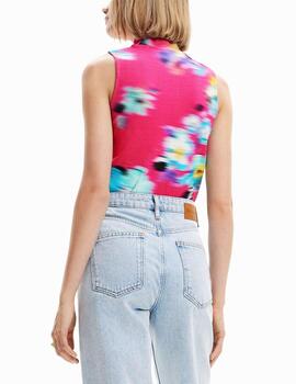 Camiseta Desigual Flor fucsia