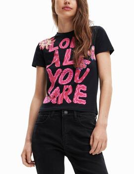 Camiseta Desigual Love All You negro