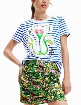 Camiseta Desigual Paris rayas azul