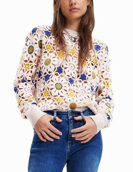 Jersey Desigual Daisies crochet