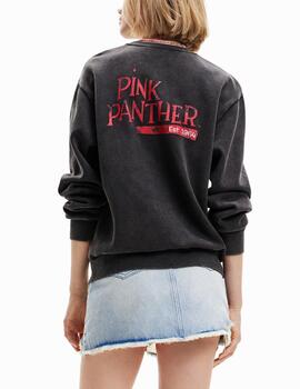 Sudadera Desigual Pink Panther desgastada gris