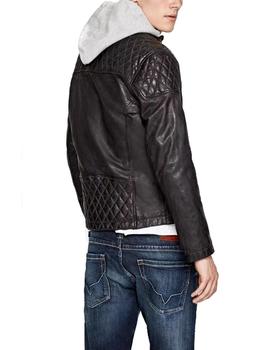 Cazadora Pepe Jeans piel Damascus negro