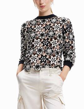 Jersey Desigual Anisa crochet flores