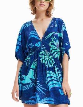 Vestido Desigual Ko Samui tropical azul