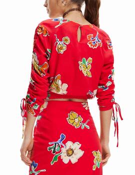 Blusa Desigual Landi estampada rojo