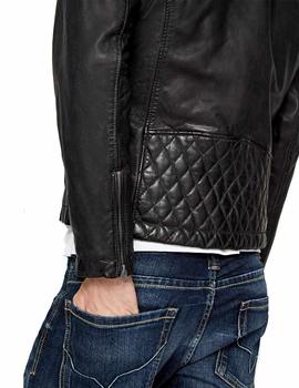 Cazadora Pepe Jeans piel Damascus negro