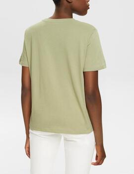 Camiseta Esprit corazón khaki