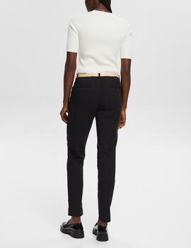 Pantalón chino Esprit cropped negro