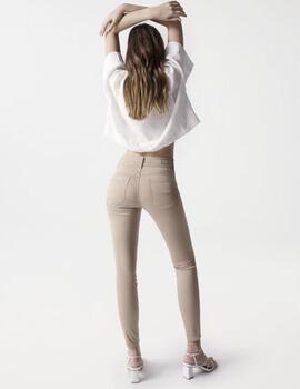 Pantalón vaquero Salsa Push In Secret skinny beige