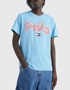 Camiseta Tommy Jeans logo azul