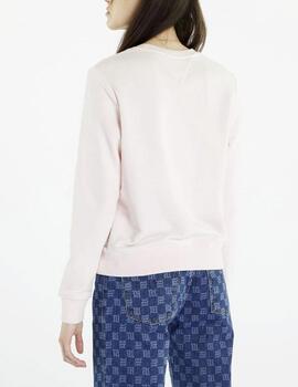 Sudadera Tommy Jeans logo rosa