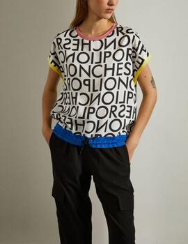 Blusa Lion of Porches lettering multi