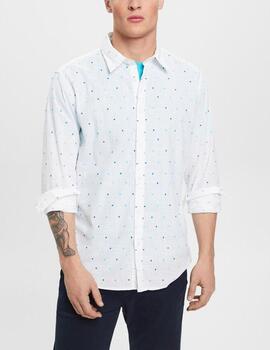 Camisa Esprit flameada blanco