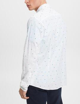 Camisa Esprit flameada blanco