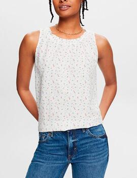 Blusa Esprit estampada blanco