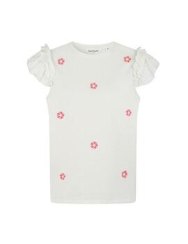 Camiseta Naf Naf flores crudo