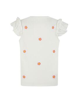 Camiseta Naf Naf flores crudo