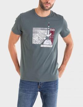 Camiseta Massana estampada khaki