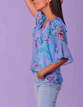 Blusa Mimi Mua estampada azul