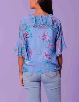 Blusa Mimi Mua estampada azul