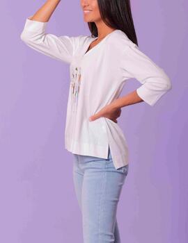 Camiseta Mimi Mua estampada blanco