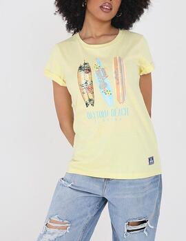 Camiseta Brave Soul surf amarillo