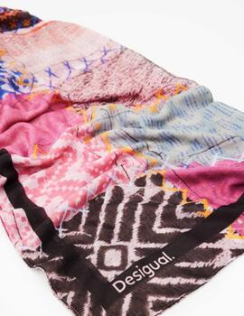 Fular Desigual rectangular patch multi