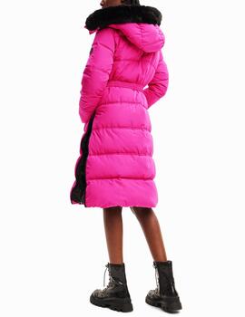 Abrigo Desigual acolchado fucsia