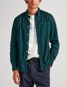 Camisa Pepe Jeans tinte en prenda verde