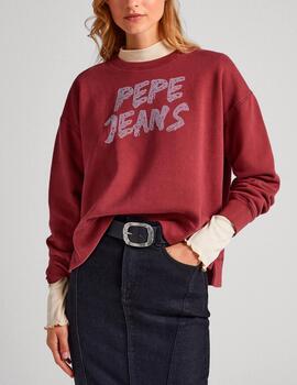 Sudadera Pepe Jeans logo granate