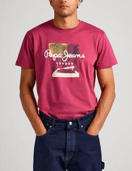 Camiseta Pepe Jeans logo granate