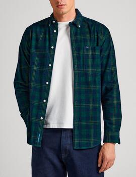 Camisa Pepe Jeans cuadros pana verde