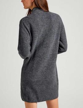 Vestido Pepe Jeans punto logo gris