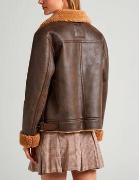 Cazadora biker Pepe Jeans marrón