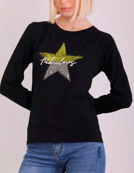 Camiseta Mimi Mua estrella negro