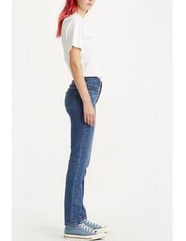 Pantalón vaquero Levis 724 tiro alto azul medio