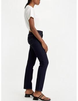 Pantalón vaquero Levis 724 tiro alto azul oscuro