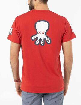 Camiseta El Pulpo logo trasero rojo