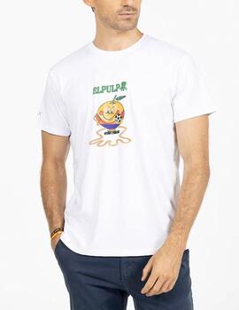 Camiseta El Pulpo Naranjito blanco