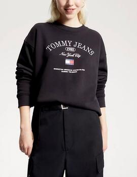 Sudadera Tommy Jeans logo negro