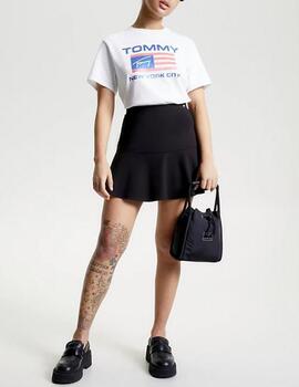 Minifalda Tommy Jeans evasé negro