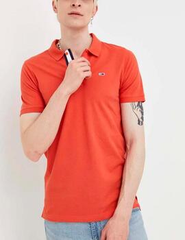 Polo Tommy Jeans logo rojo