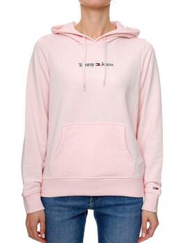 Sudadera Tommy Jeans logo rosa