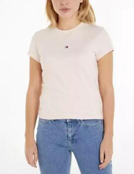 Camiseta Tommy Jeans logo rosa