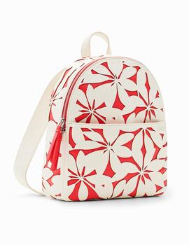 Mochila pequeña Desigual troquelada coral