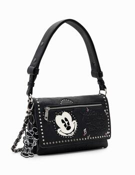 Bandolera mediana Desigual Mickey tachuelas negro