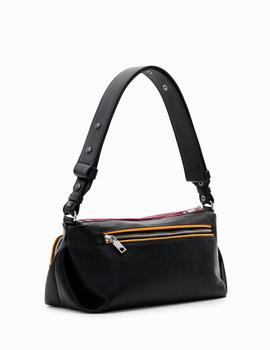 Bolso mediano Desigual bordados negro